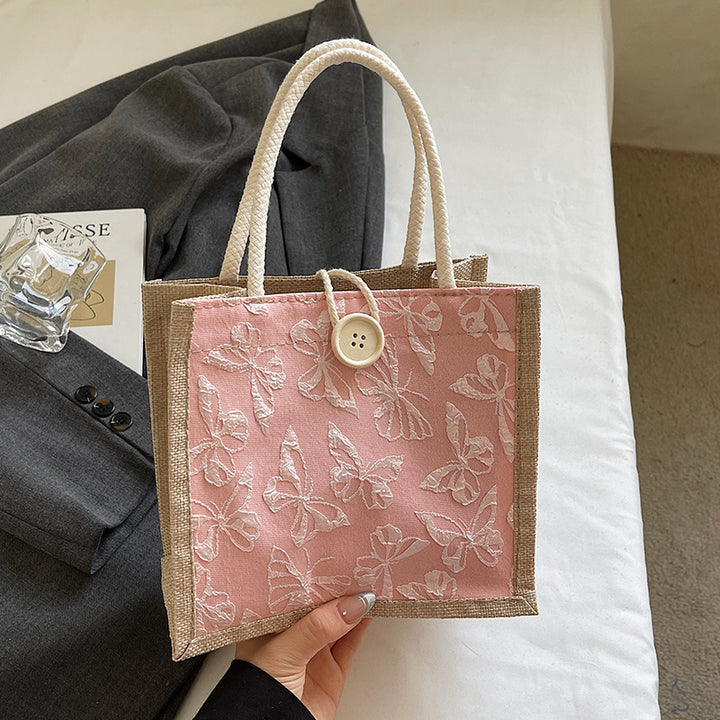 Butterfly Embroidered Fabric Tote