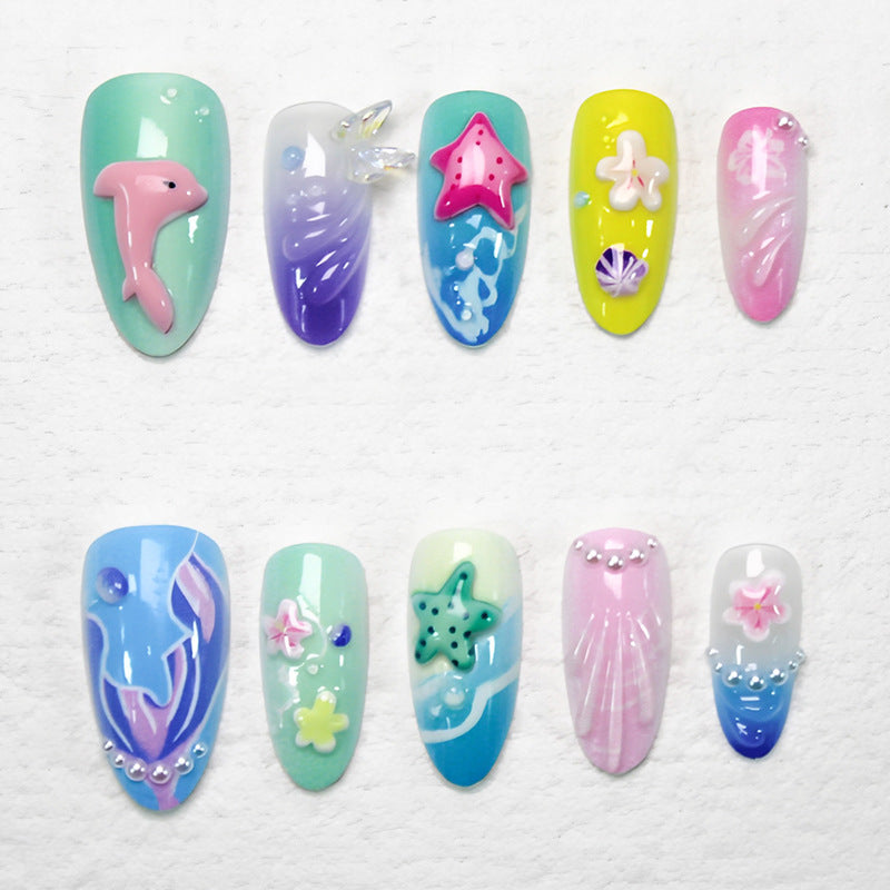 Artificial nail set with spooky clown motifs and extravagant accents Kalsten