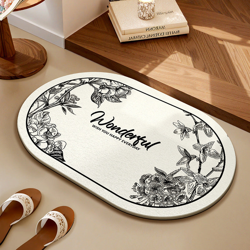 Inspirational Floral Bathroom Mat Kalsten