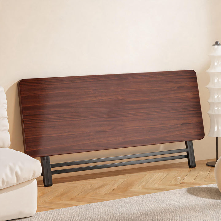 Foldable Square Coffee and Side Table with Marble-Effect Top and Collapsible X-Leg Frame