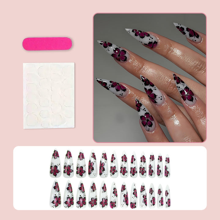 Artificial nail set with creative floral designs Kalsten