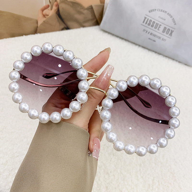 Women elegant oversized sunglasses with stylish transparent frame Kalsten
