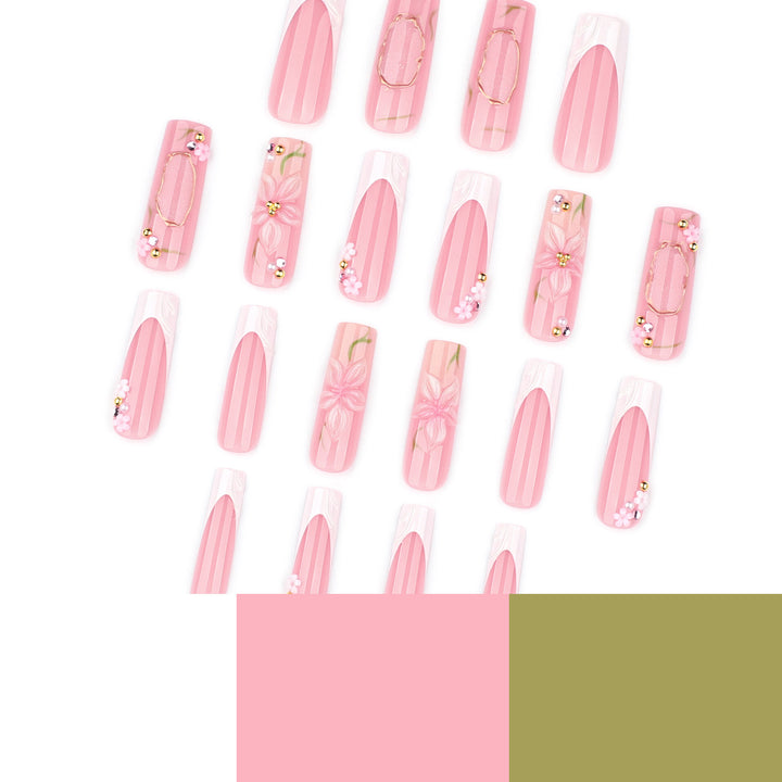Artful nail extensions with floral embellishments Kalsten