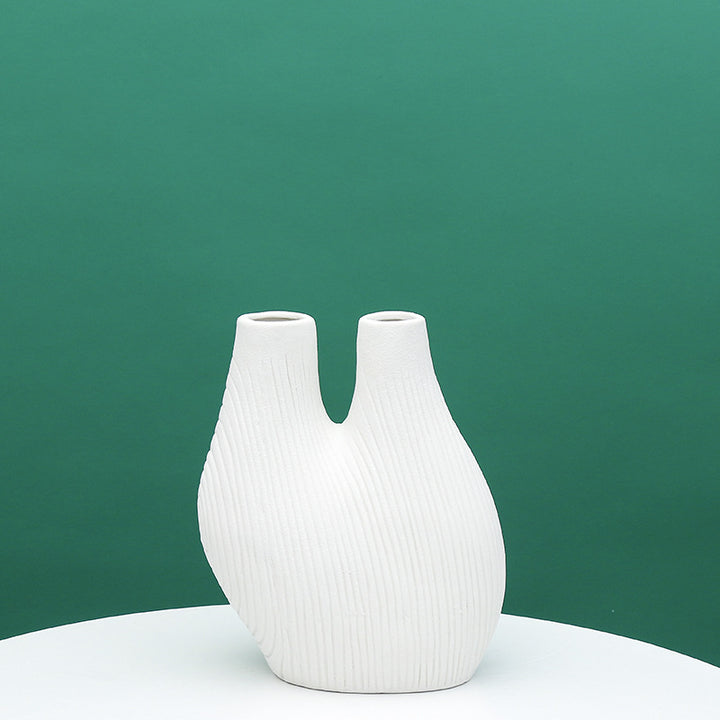 Unique Dual Chamber Ceramic Vase Kalsten