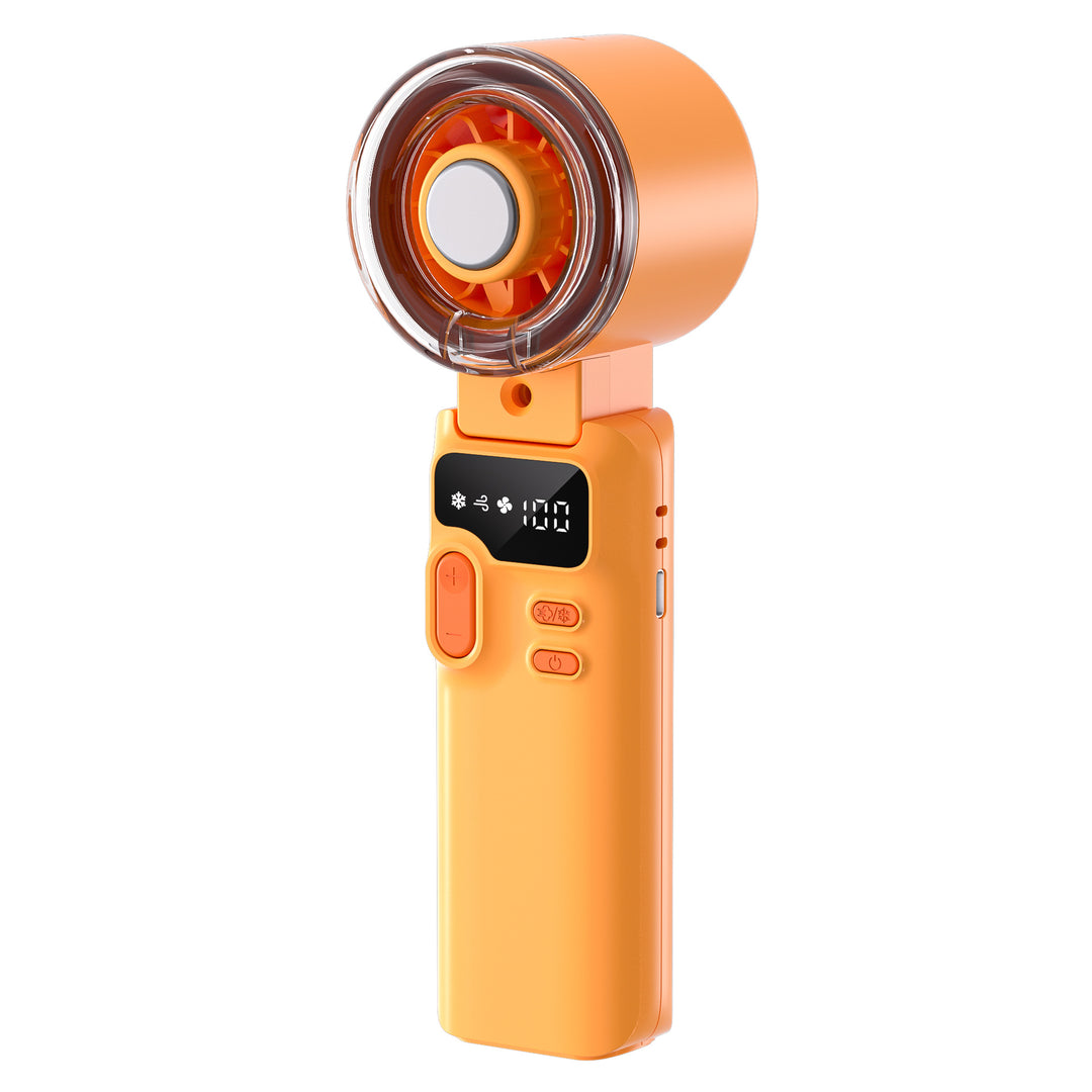 Cooling rechargeable handheld digital display misting mini fan with adjustable tilt and USB-C charging Kalsten