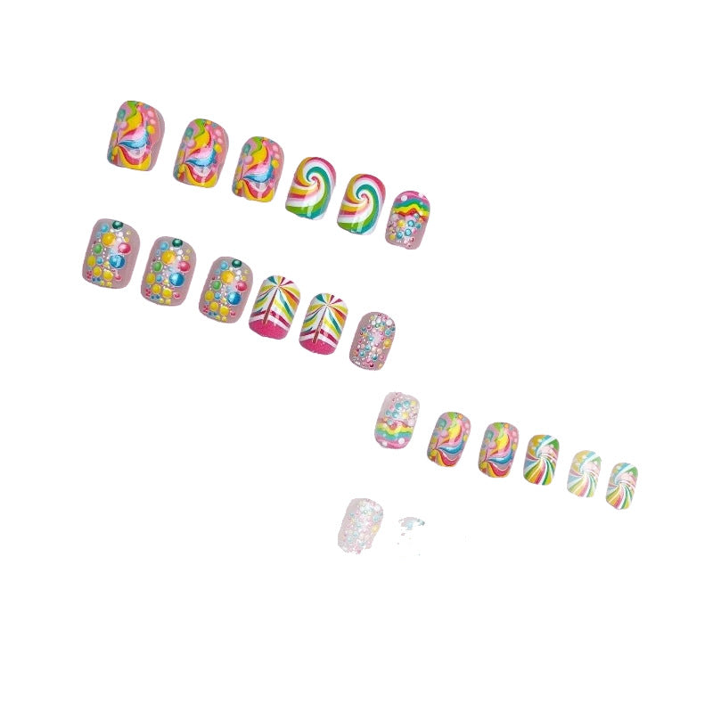 Artistic Candy Swirl Nail Art Set