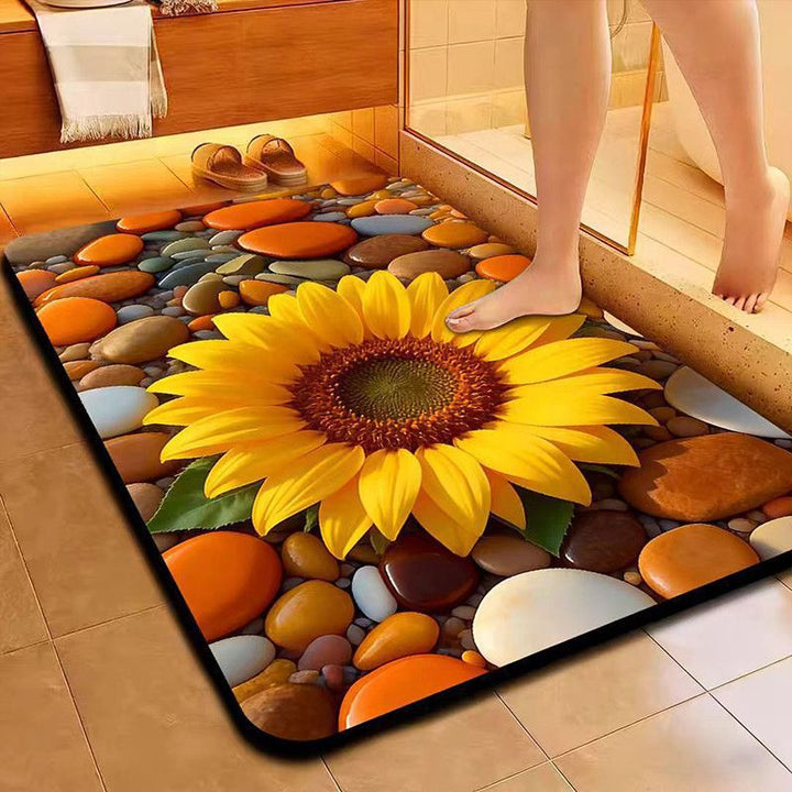 Decorative Floral Pattern Bath Mat Kalsten