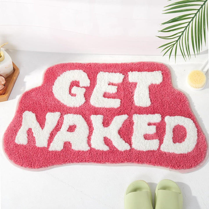 Plush Bath Mat with Motivational Phrase