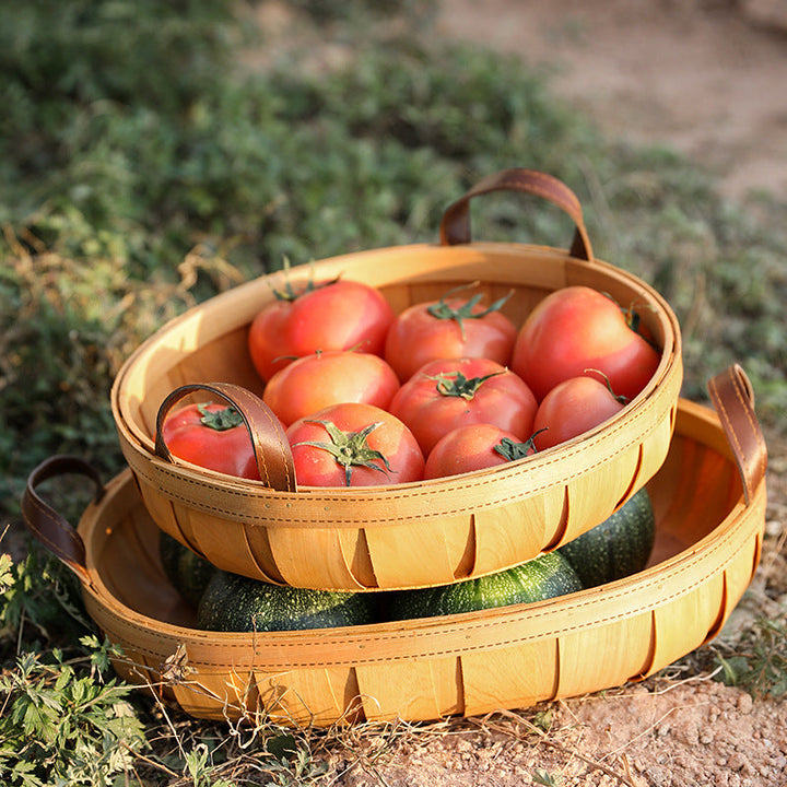 Handcrafted Oval Serving Tray with Leather Handles Kalsten