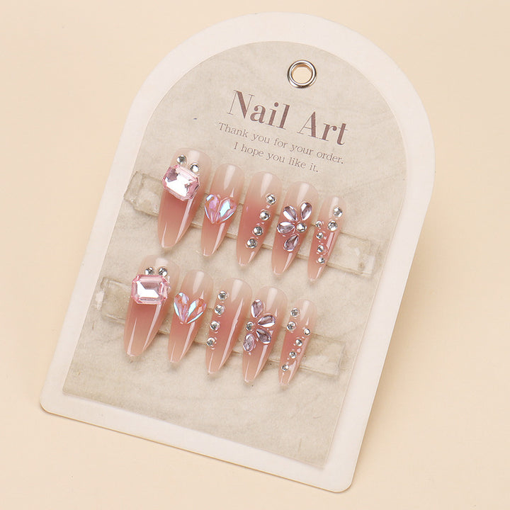 Stylish Nail Art Press-On Set with Glitter and Glossy Finish Kalsten