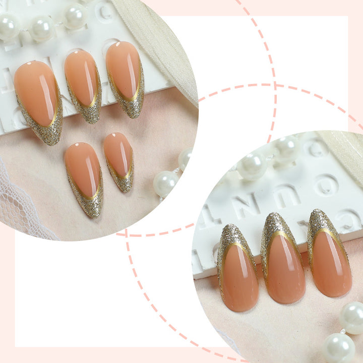 Elegant Stiletto Press-On Nail Set with Glittering Design Kalsten