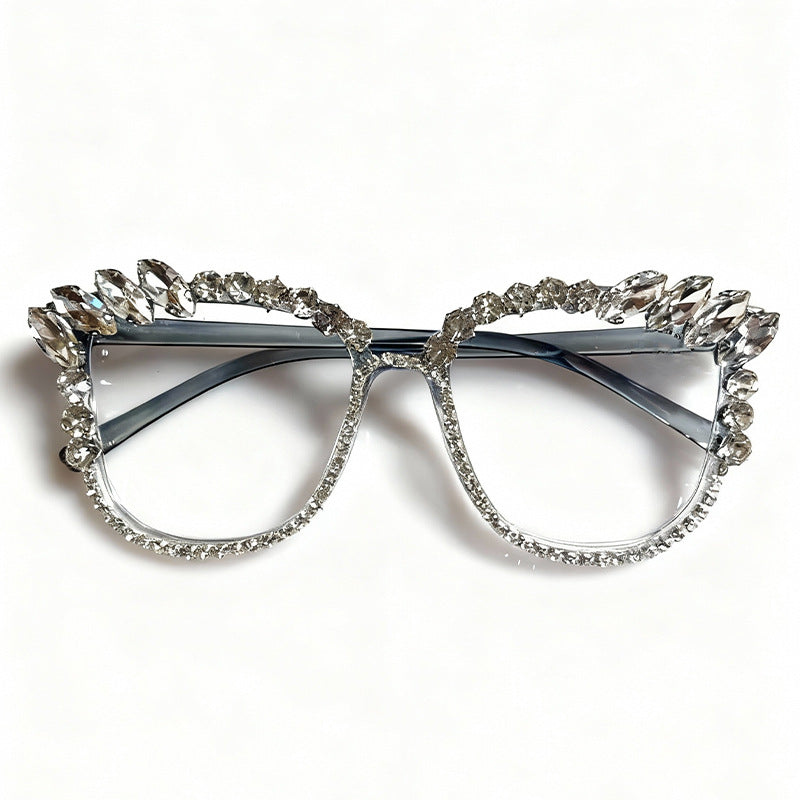 Glamorous Rhinestone-Embellished Cat-Eye Sunglasses Kalsten