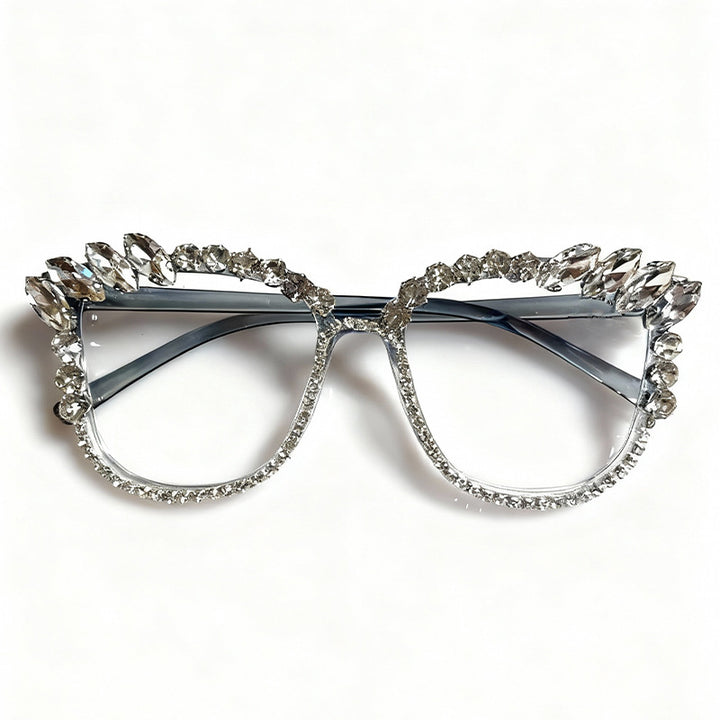 Glamorous Rhinestone-Embellished Cat-Eye Sunglasses Kalsten