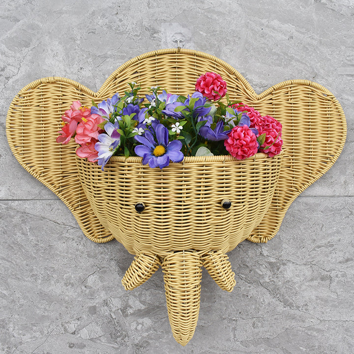 Decorative Elephant-Shaped Wall Basket Kalsten