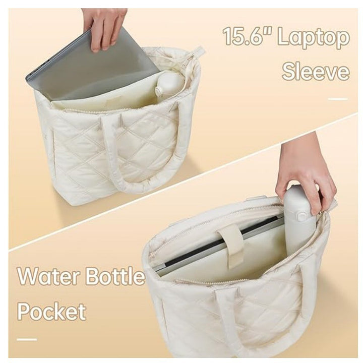 Insulated Quilted Tote Handbag