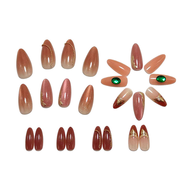 Glamorous artificial nails with sparkling accents Kalsten