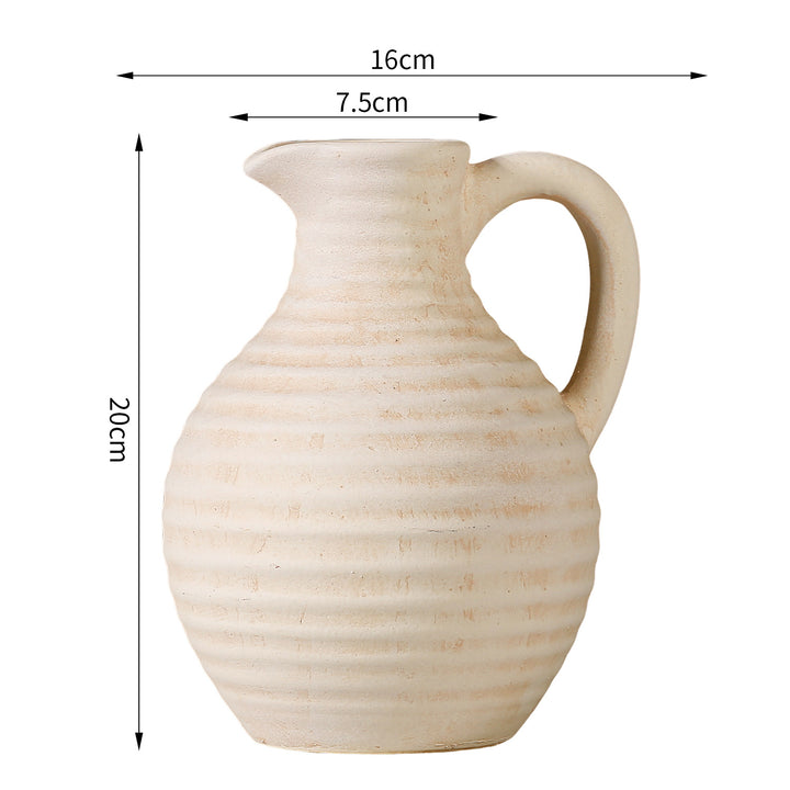 Handcrafted ceramic vase with ribbed structure Kalsten