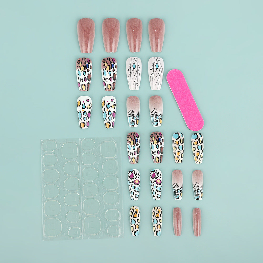 Creative Nail Art Set with Leopard and Flower Patterns Kalsten