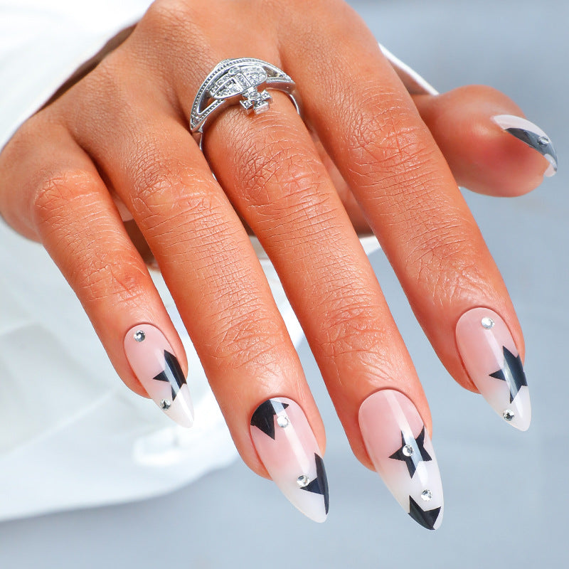 Artistic Press-On Nail Set with Star Design kalsten