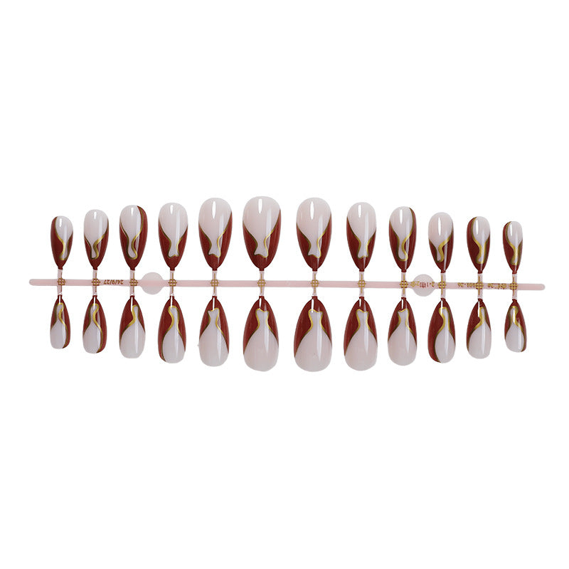 Artistic Nail Art Set with Elegant Swirl Design kalsten