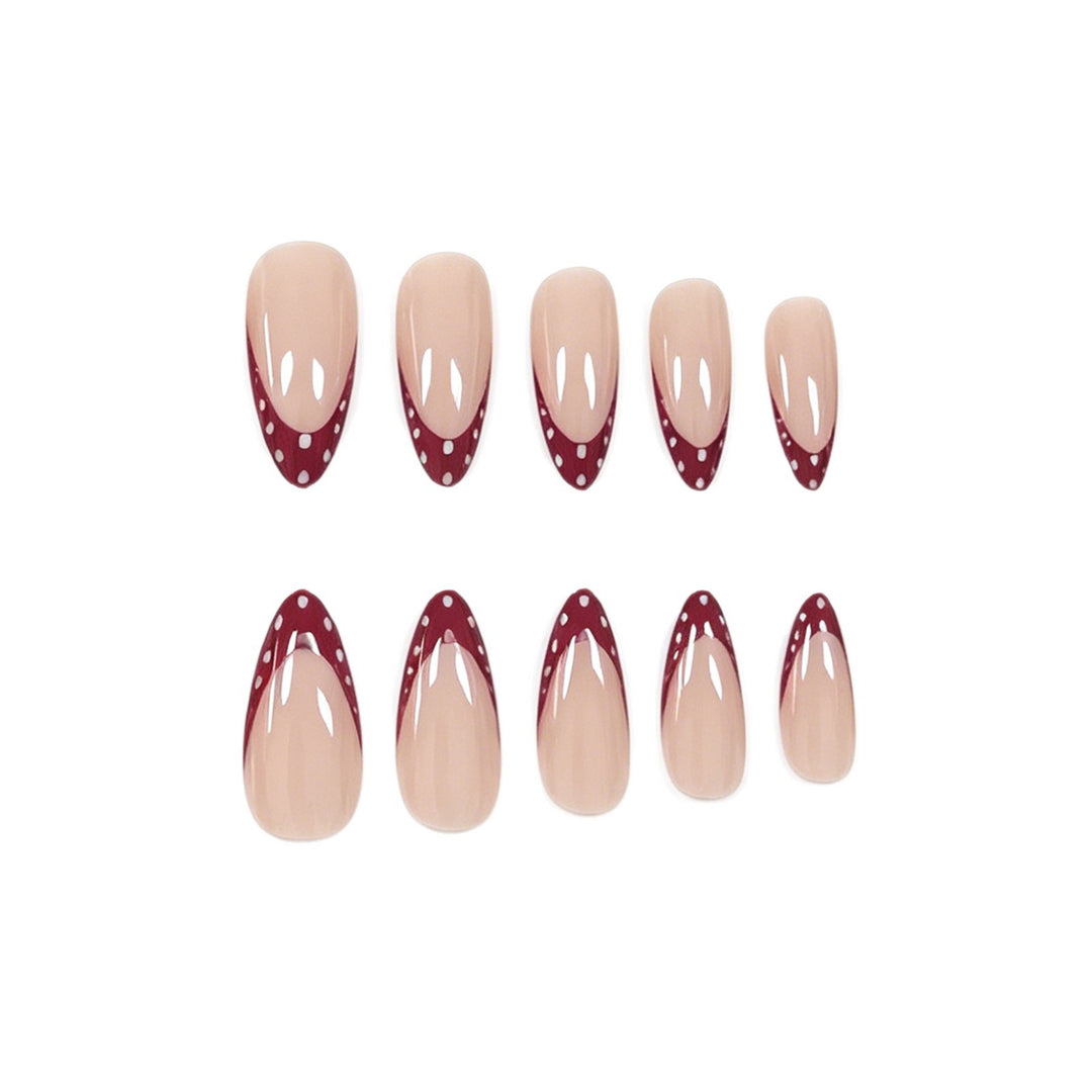 Decorative French Tip Acrylic Nail Enhancements Kalsten