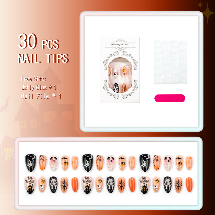 Halloween-Inspired Press-On Nail Art Set