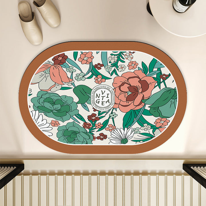 Floral-Themed Indoor Area Mat