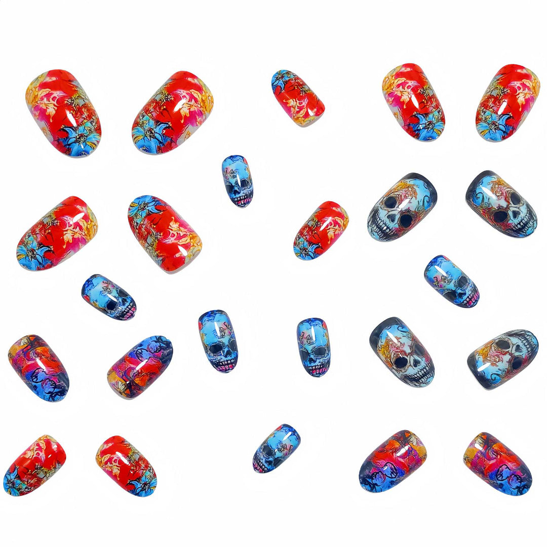 Artificial Nails in Extravagant Skull Design Kalsten