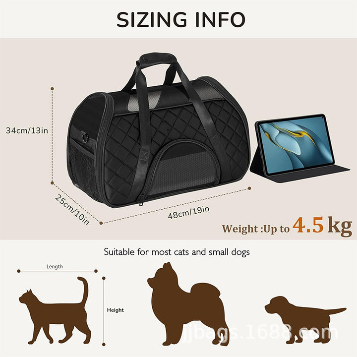 Closed pet transport bag with breathable mesh Kalsten
