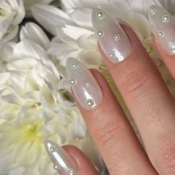 Premium Pearl-Embellished Stiletto Press-On Nails Kalsten