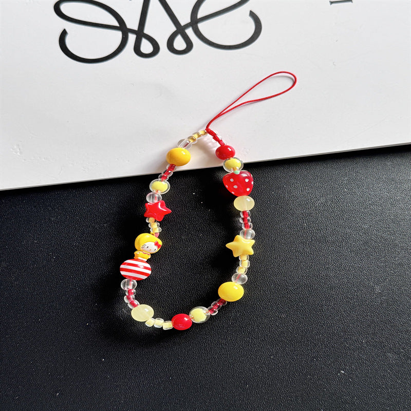 Colorful Themed Beaded Charm Lanyard Kalsten
