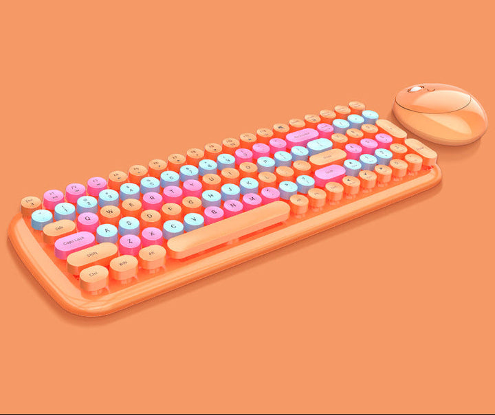 Retro Style Wireless Keyboard and Mouse Set Kalsten