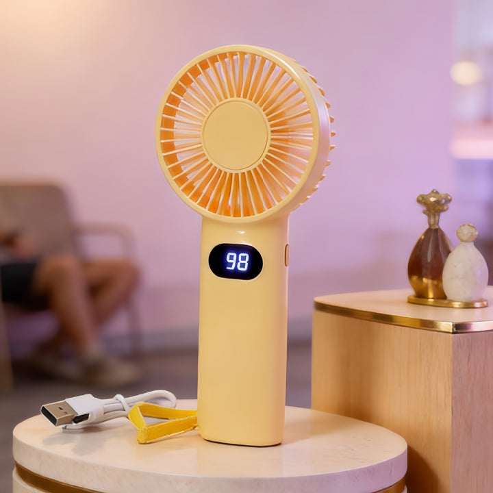 Women's Portable Mini Handheld Fan with LCD Display Kalsten