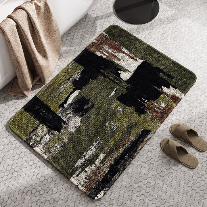 Soft Linen Textured Bathroom Mat