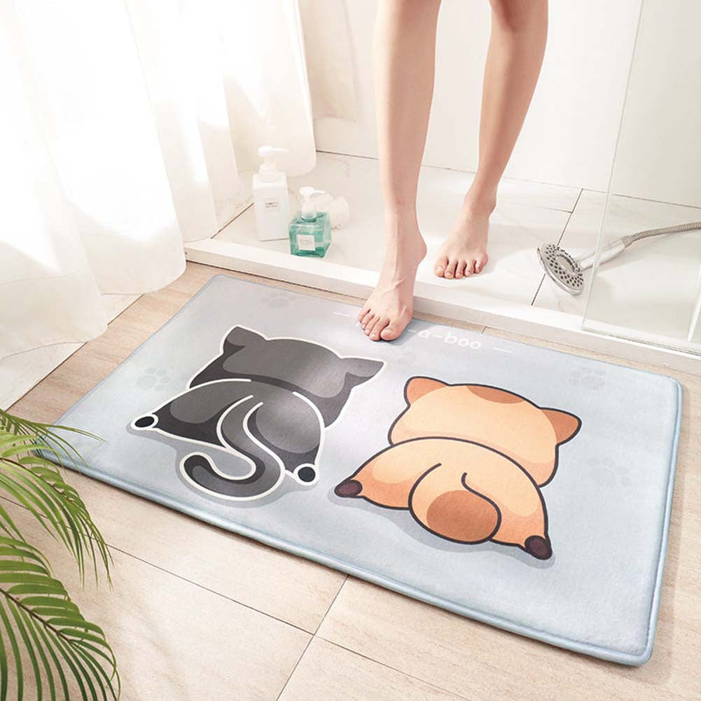 Playful Animal Design Bath Mat
