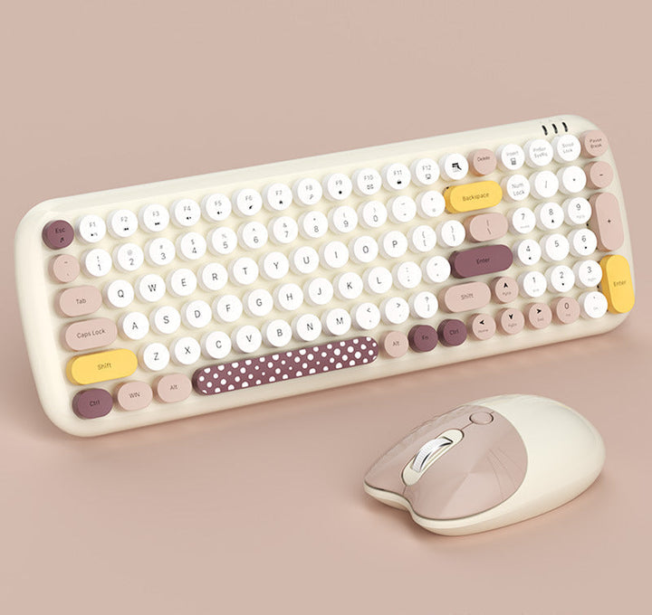 Retro-Inspired Wireless Keyboard and Mouse Set Kalsten