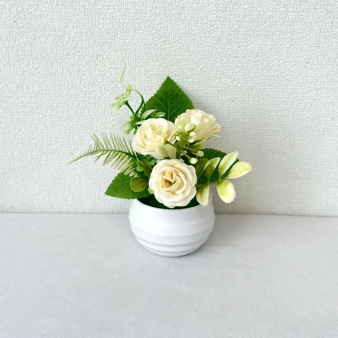 Lifelike Floral Arrangement in Decorative Pot for Home Decor