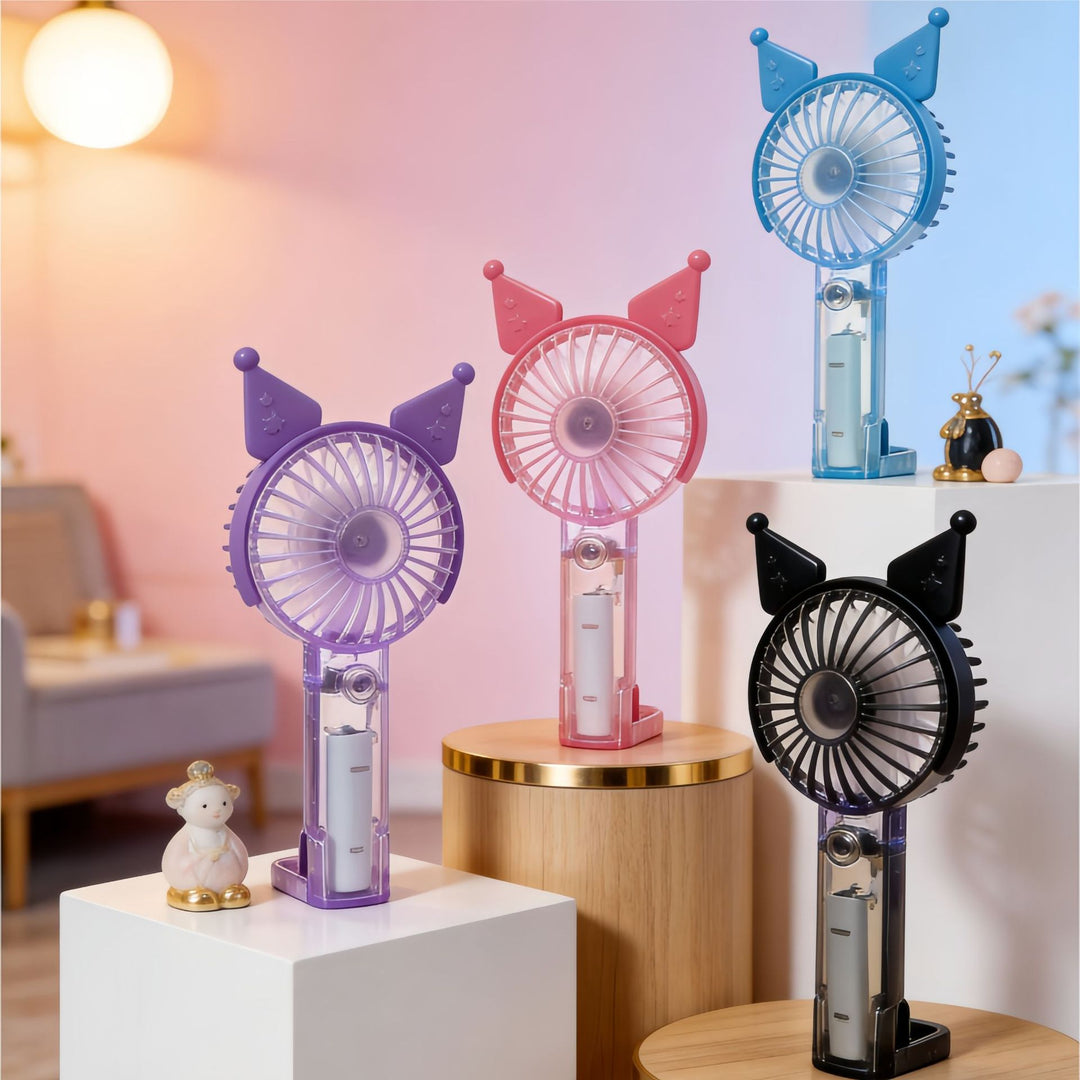 Women's Portable Handheld Fan with LED Lighting and Spray Function Kalsten