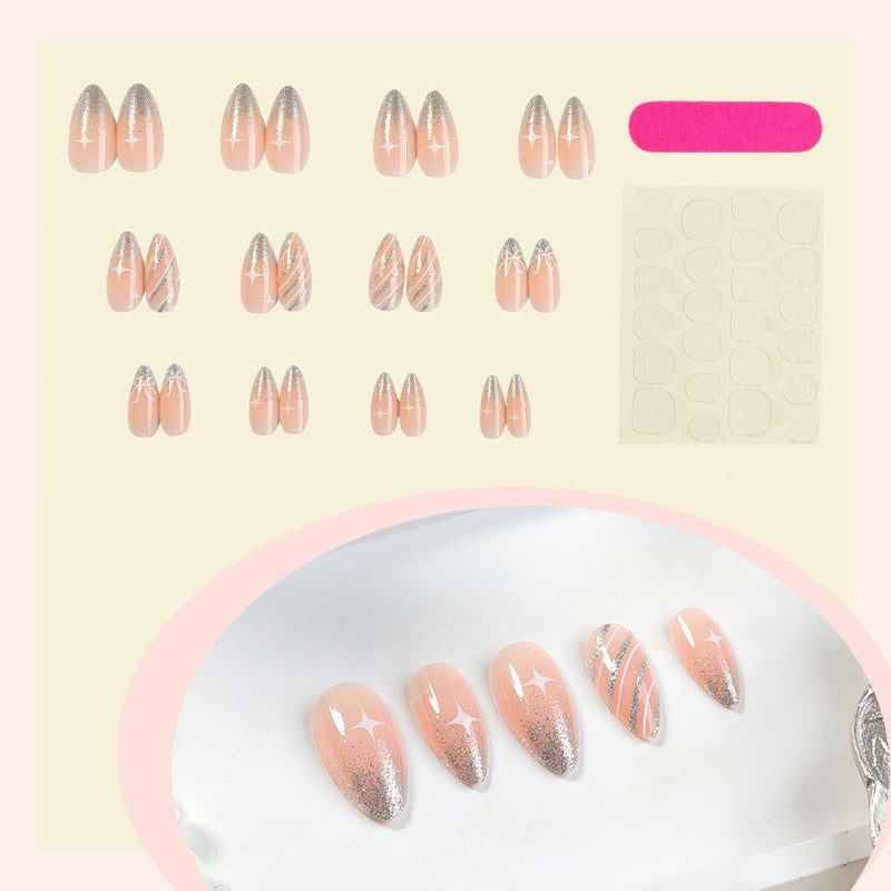 Elegant artificial nail set with glitter accents Kalsten