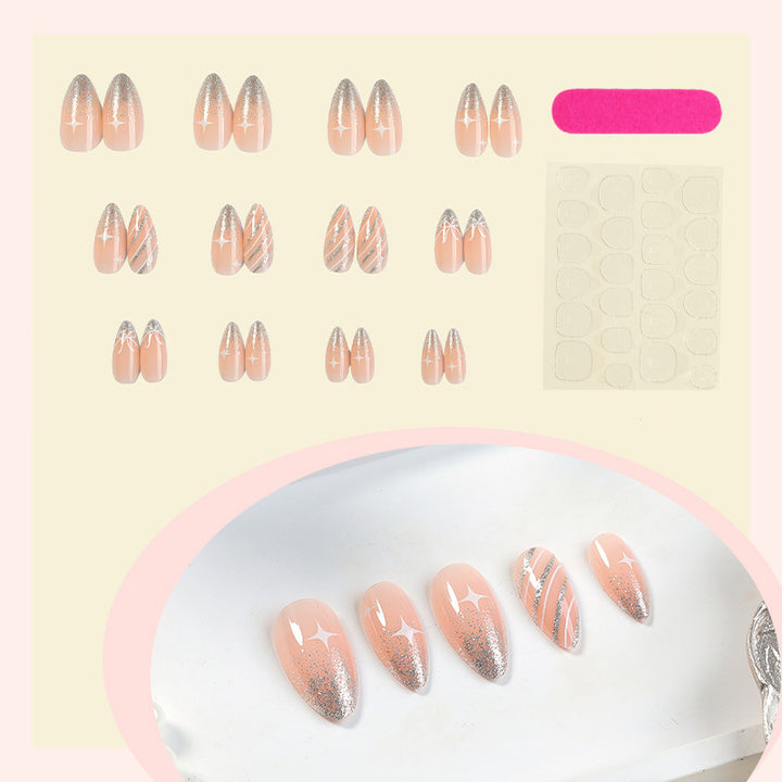 Elegant artificial nail set with glitter accents Kalsten