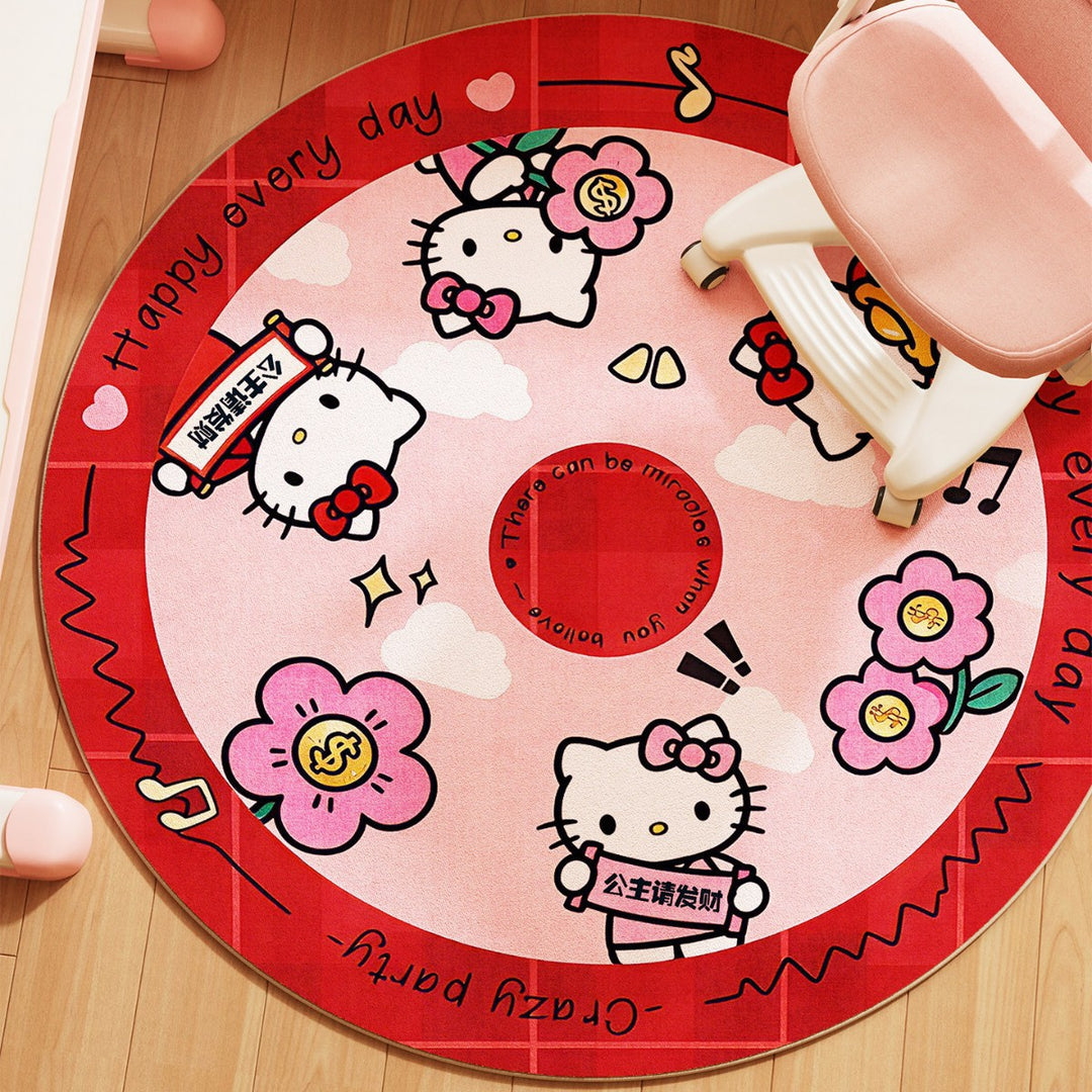 Playful Cartoon-Themed Round Area Rug