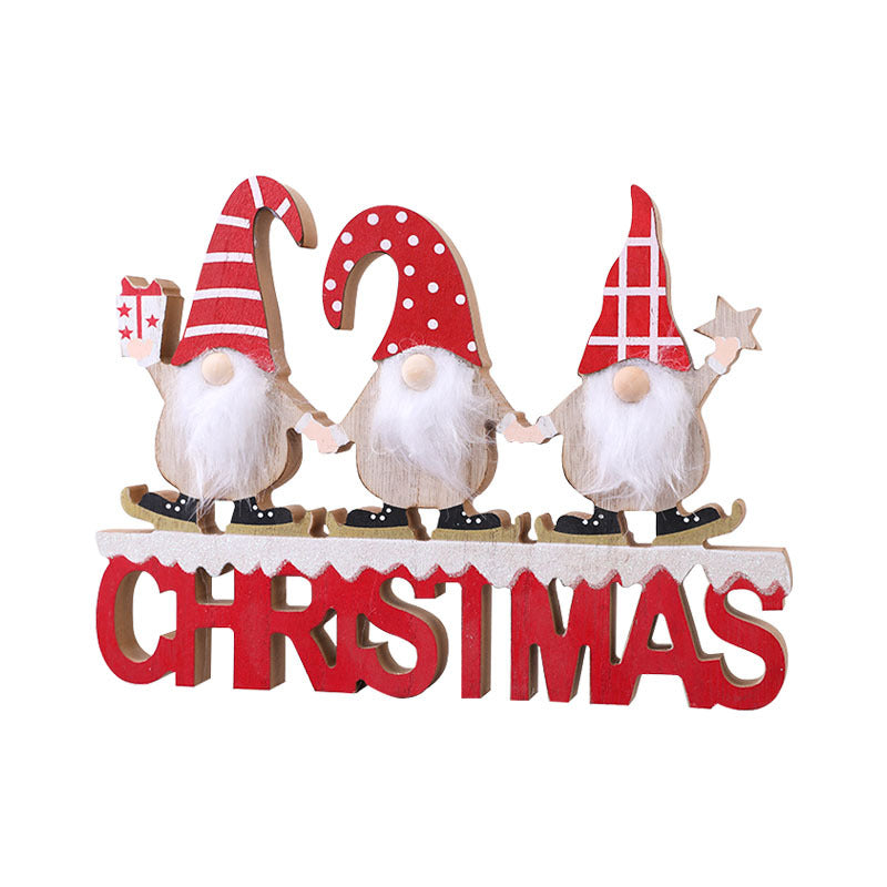 Wooden Christmas Gnome Figurine