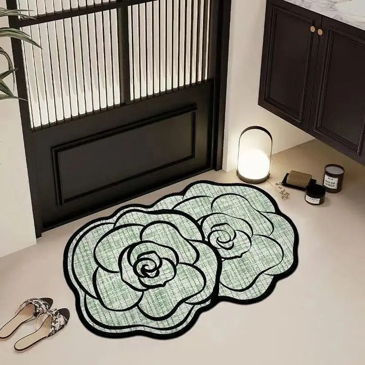 Floral Rose-Themed Area Mat
