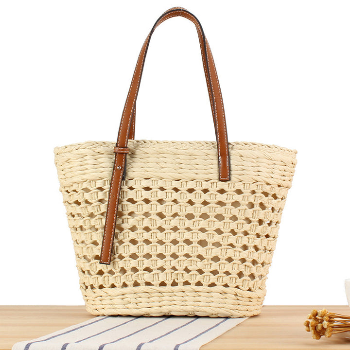 Braided Natural Material Handbag with Comfortable Carry Handle Kalsten