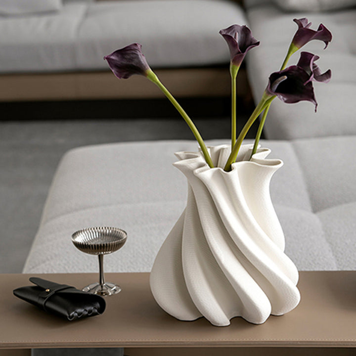 Artistic Wave-Shaped Decorative Vase