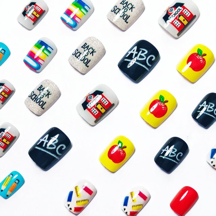 Art Nails with Creative School Motif Kalsten