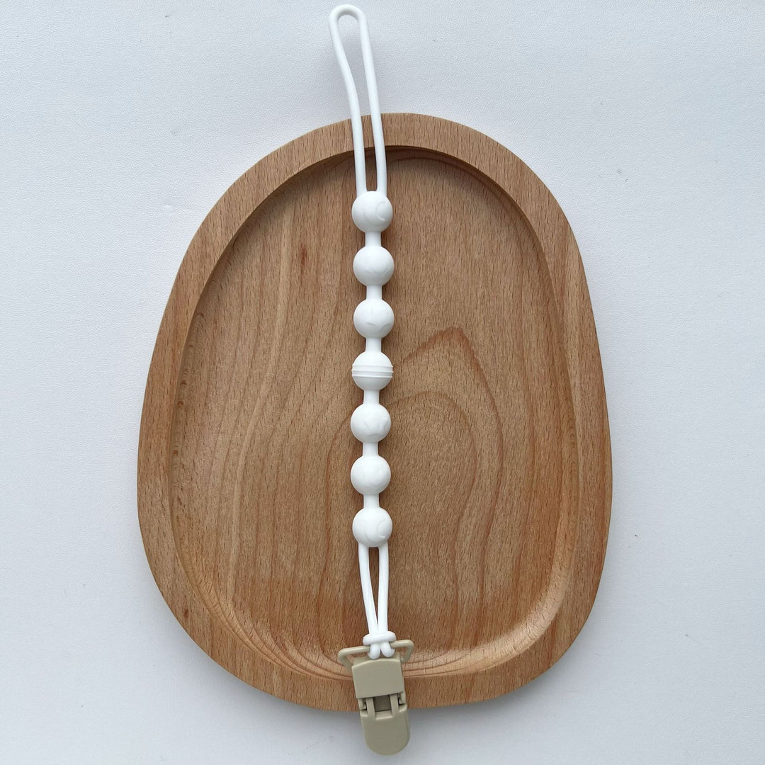 Infant Teething Bead Pacifier Holder Clip with Secure Clamp