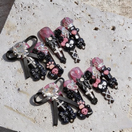 Gothic-Themed 3D Decorative Nail Art Set