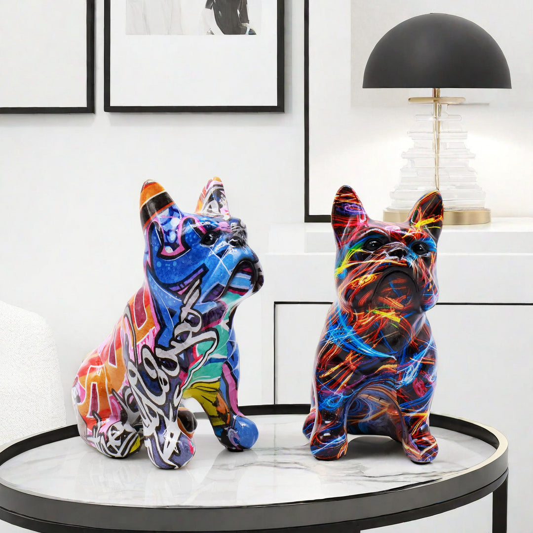 Creative bulldog figurine made of hand-painted resin Kalsten