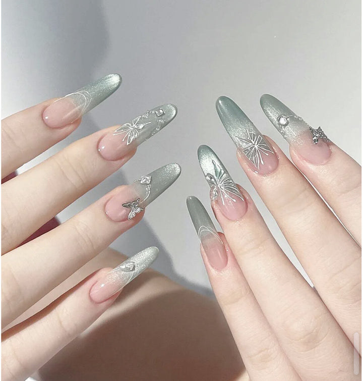 Artistic Floral Detailed Press-On Nail Set Kalsten
